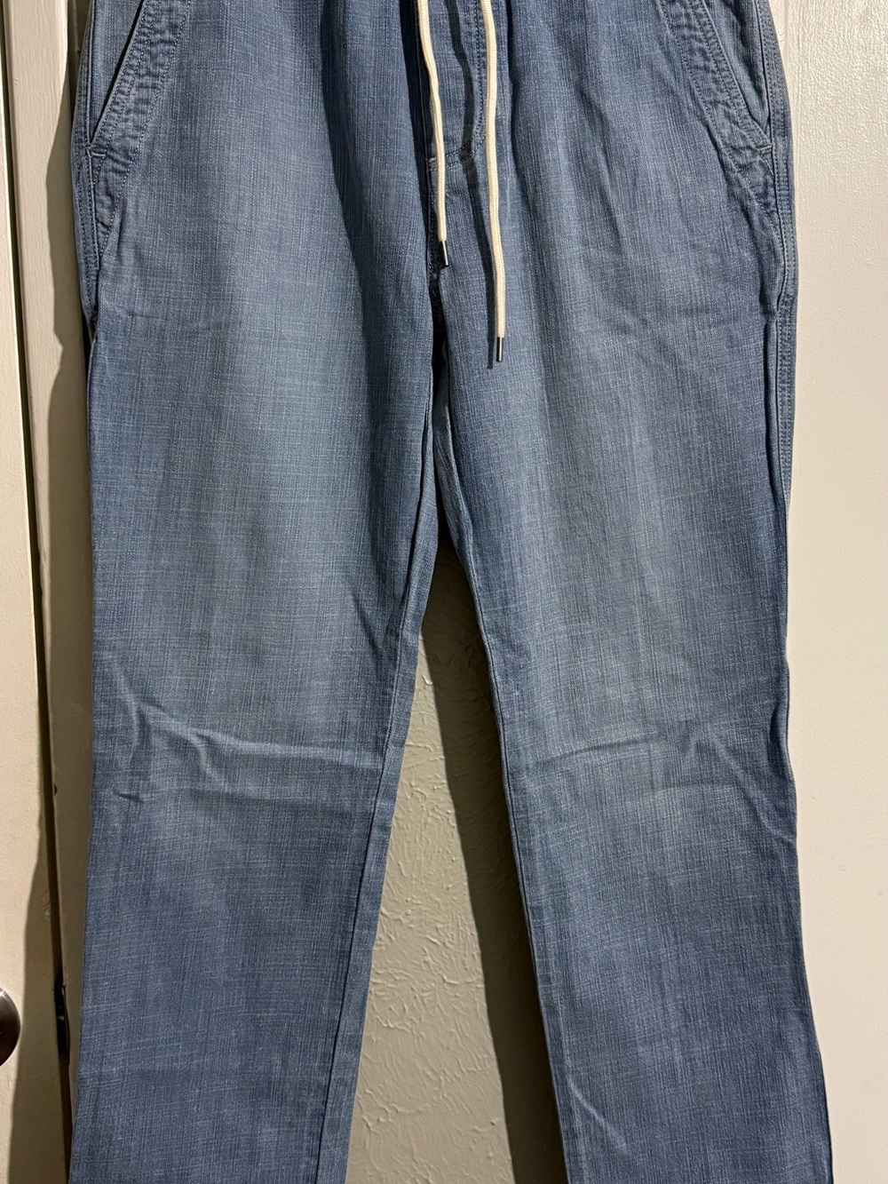James Perse Light Blue Slim Straight Jeans with Drawstring